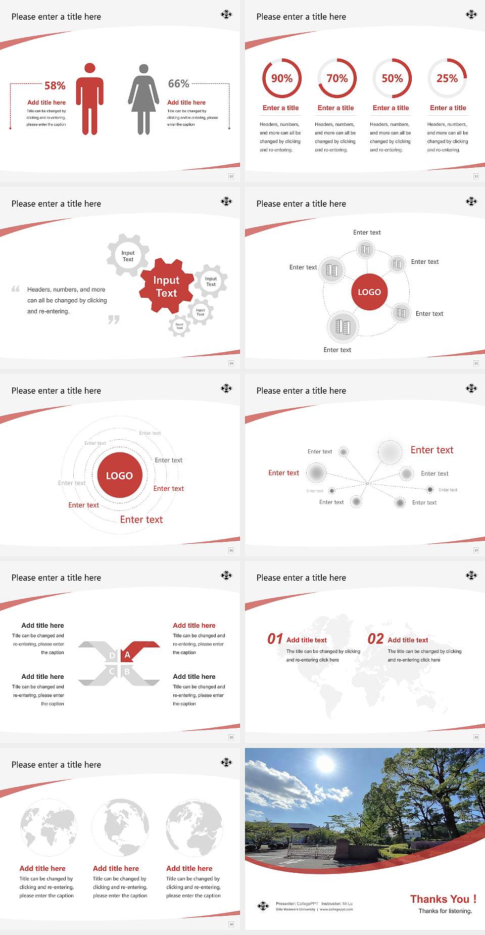 Gifu Women’s University Course/Courseware Creation PPT Template4:3 ratio PPT effect preview image4