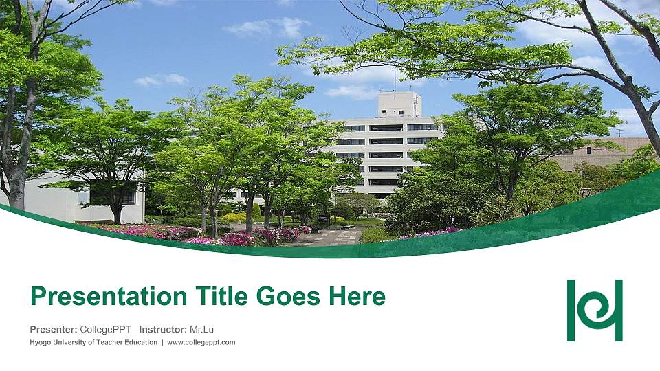 Hyogo University of Teacher Education Course/Courseware Creation PPT Template16:9 ratio PPT effect preview image