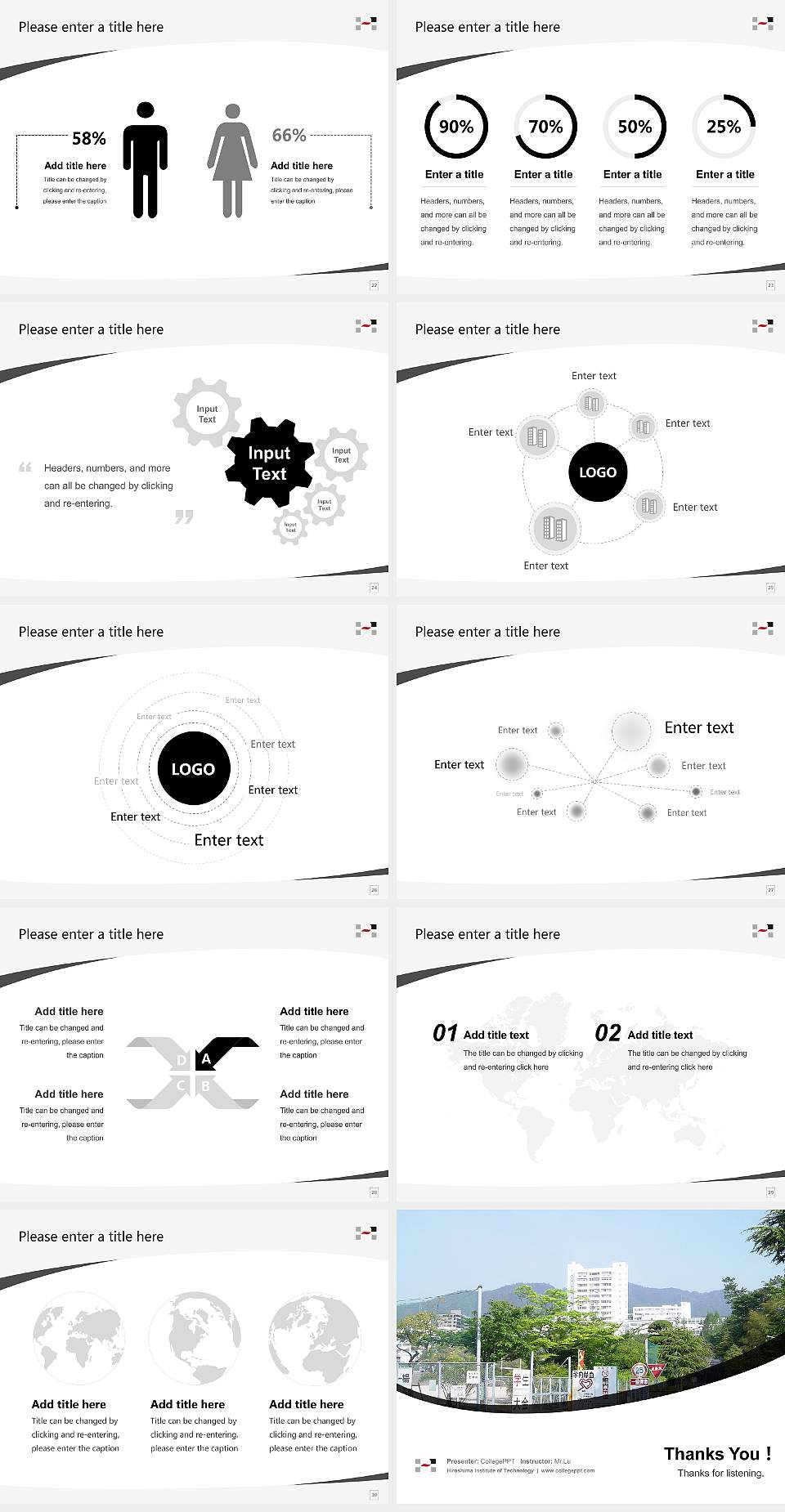 Hiroshima Institute of Technology Course/Courseware Creation PPT Template4:3 ratio PPT effect preview image4