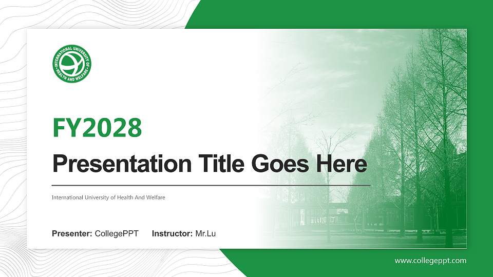 International University of Health And Welfare Academic Presentation/Research Findings Report PPT Template16:9 ratio PPT effect preview image1