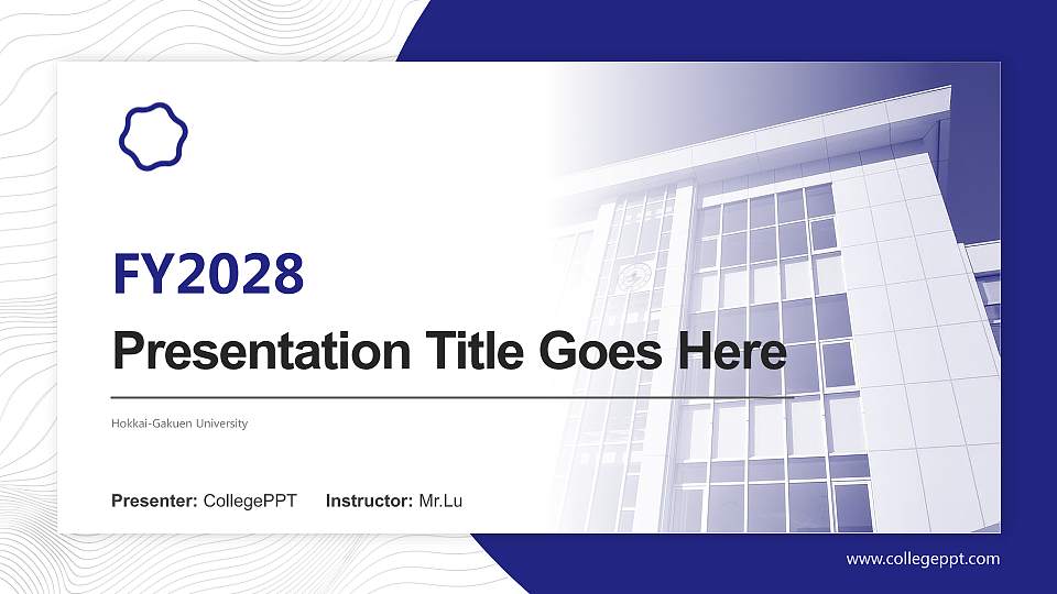 Hokkai-Gakuen University Academic Presentation/Research Findings Report PPT Template16:9 ratio PPT effect preview image