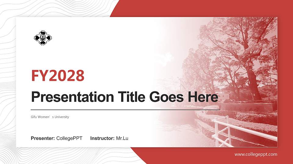 Gifu Women’s University Academic Presentation/Research Findings Report PPT Template16:9 ratio PPT effect preview image