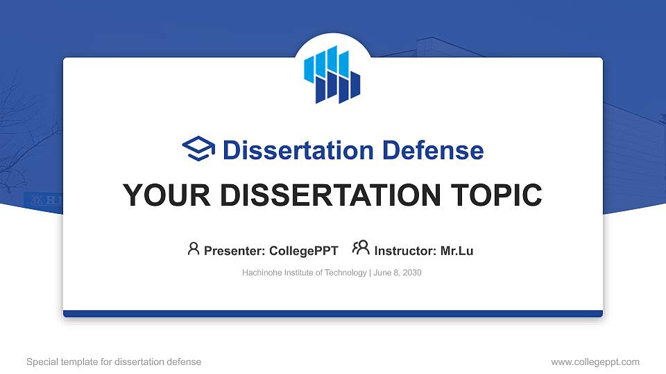 Hachinohe Institute of Technology Graduation Thesis Defense PPT Template16:9 ratio PPT effect preview image