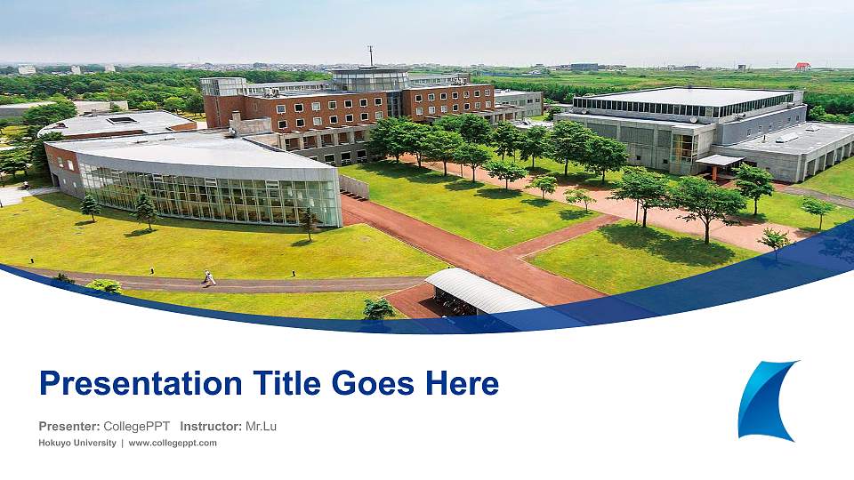 Hokuyo University Course/Courseware Creation PPT Template16:9 ratio PPT effect preview image