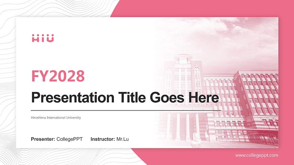 Hiroshima International University Academic Presentation/Research Findings Report PPT Template16:9 ratio PPT effect preview image