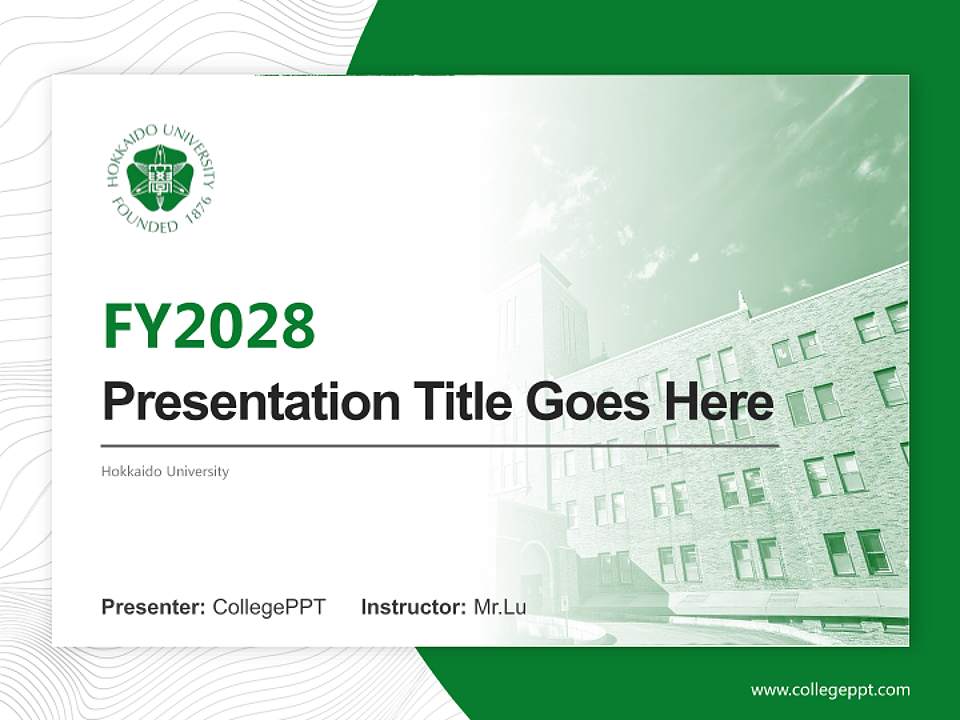 Hokkaido University Academic Presentation/Research Findings Report PPT Template4:3 ratio PPT effect preview image5