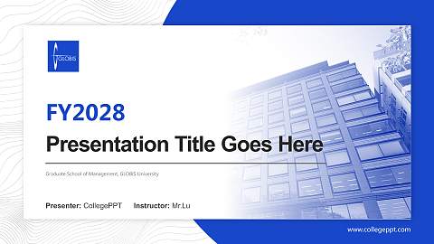 Graduate School of Management, GLOBIS University Academic Presentation/Research Findings Report PPT Template