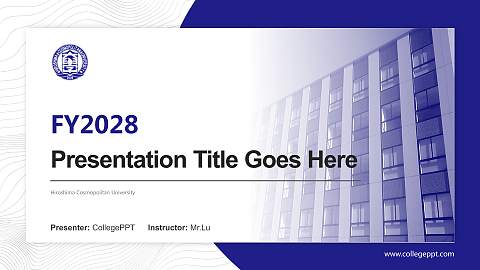 Hiroshima Cosmopolitan University Academic Presentation/Research Findings Report PPT Template