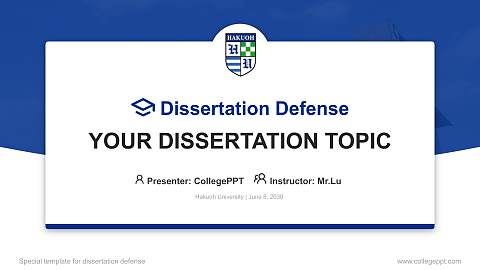 Hakuoh University Graduation Thesis Defense PPT Template
