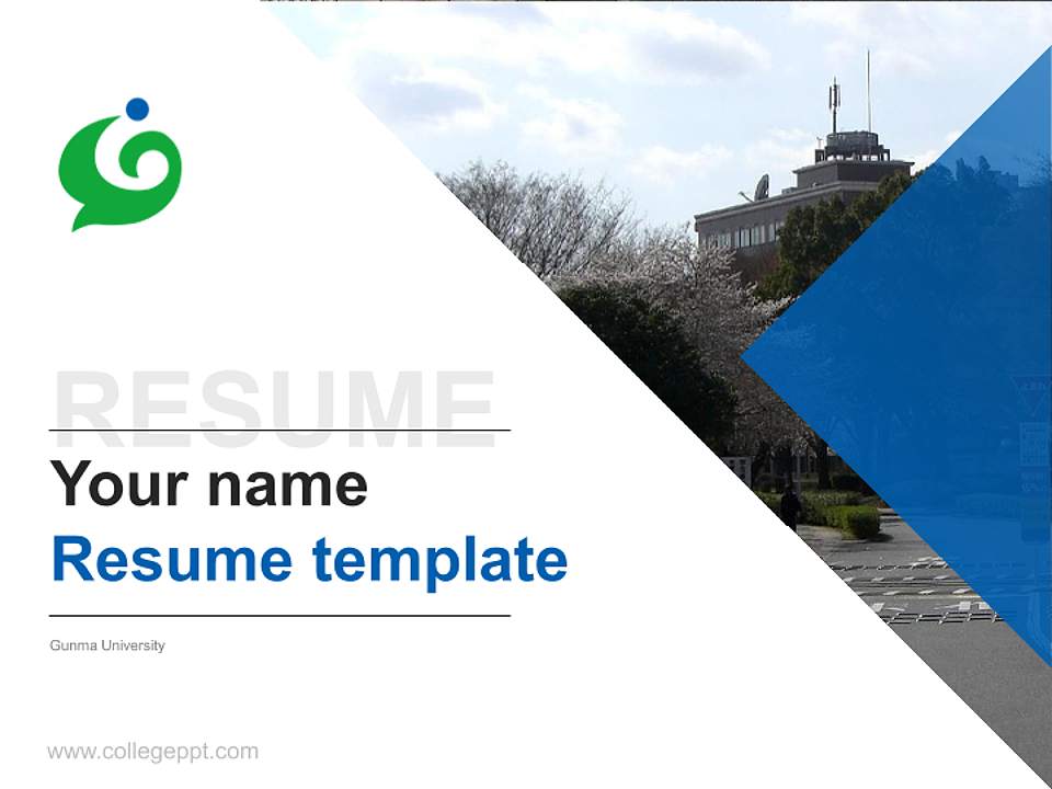 Gunma University Resume PPT Template4:3 ratio PPT effect preview image5