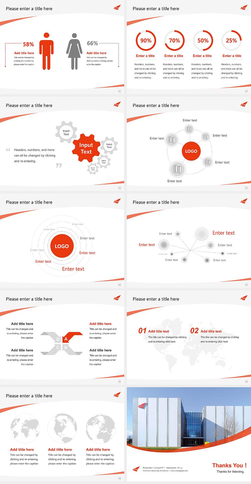 Hokkaido University of Science Course/Courseware Creation PPT Template4:3 ratio PPT effect preview image4