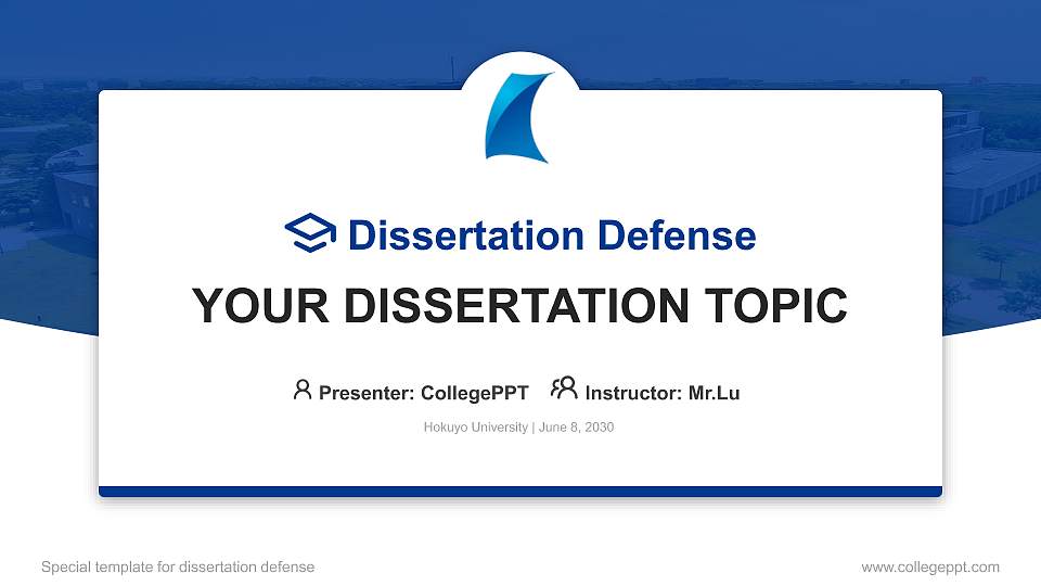 Hokuyo University Graduation Thesis Defense PPT Template16:9 ratio PPT effect preview image