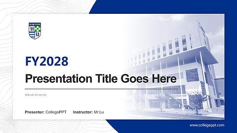 Hakuoh University Academic Presentation/Research Findings Report PPT Template