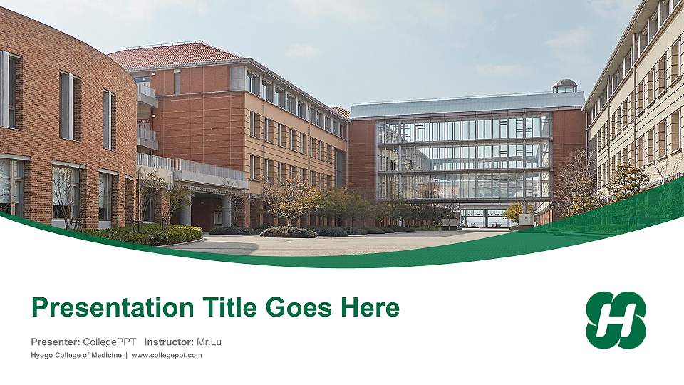 Hyogo College of Medicine Course/Courseware Creation PPT Template16:9 ratio PPT effect preview image