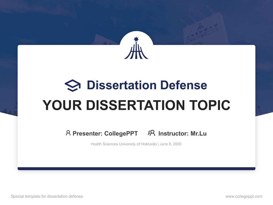 Health Sciences University of Hokkaido Graduation Thesis Defense PPT Template4:3 ratio PPT effect preview image7