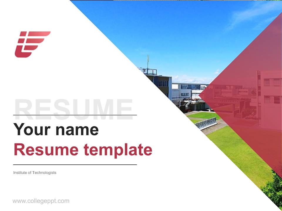 Institute of Technologists Resume PPT Template4:3 ratio PPT effect preview image5