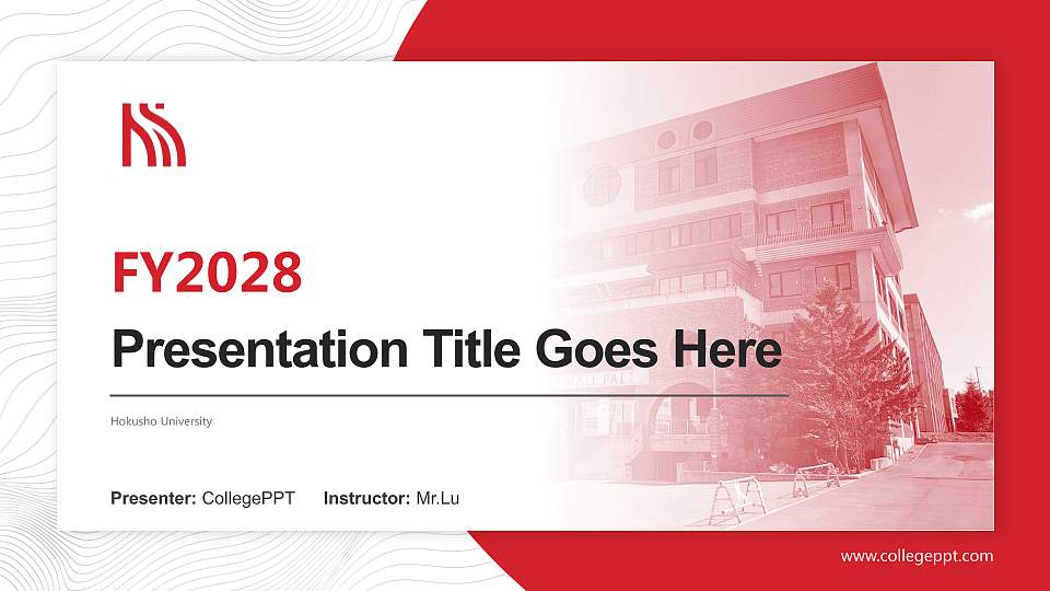 Hokusho University Academic Presentation/Research Findings Report PPT Template16:9 ratio PPT effect preview image