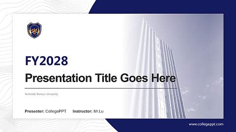 Hokkaido Bunkyo University Academic Presentation/Research Findings Report PPT Template