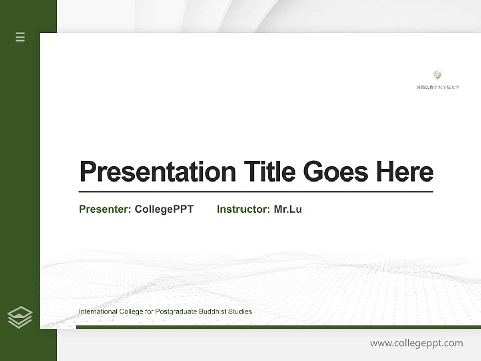 International College for Postgraduate Buddhist Studies Thesis Proposal/Graduation Defense PPT Template4:3 ratio PPT effect preview image5