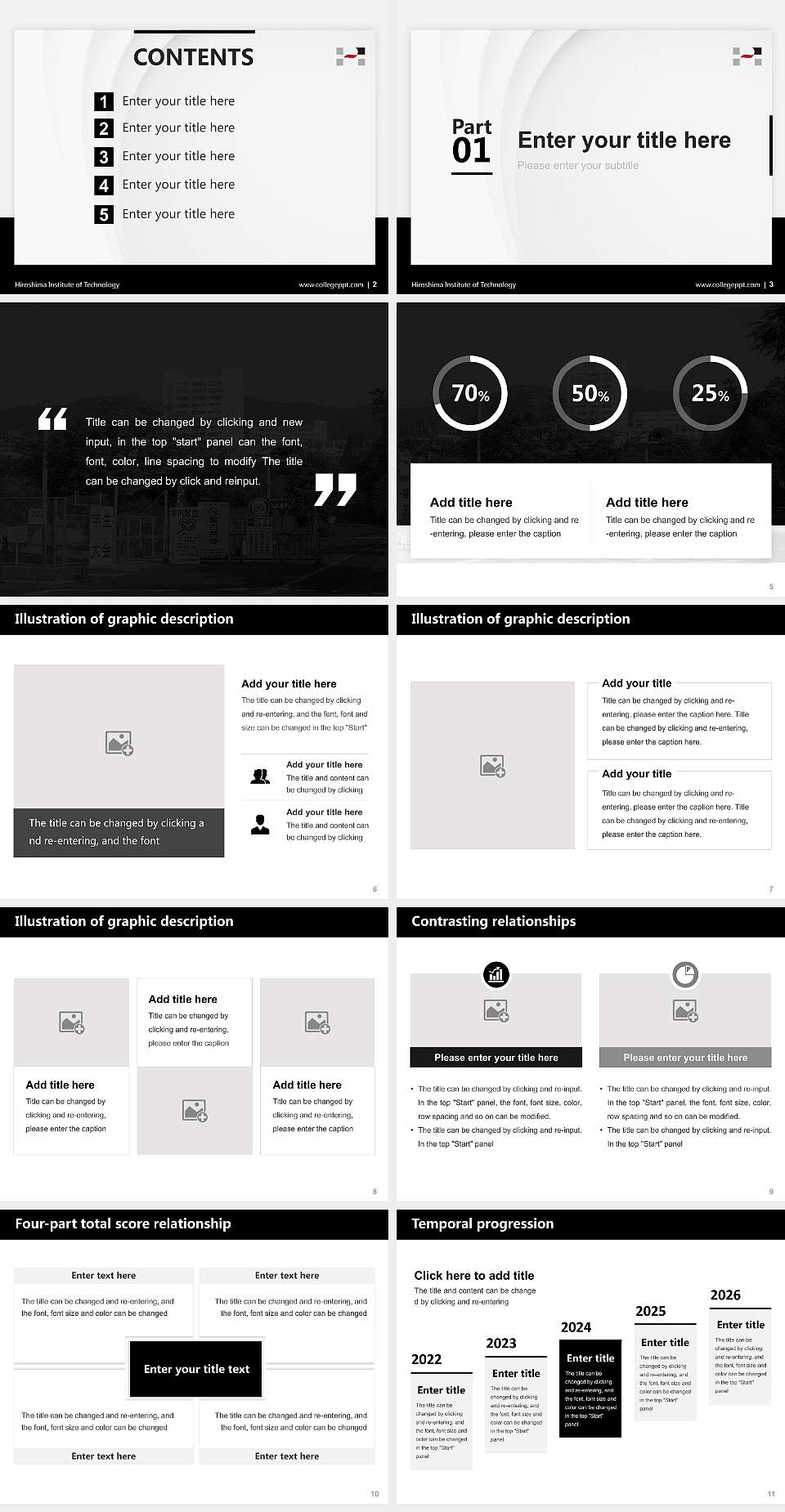 Hiroshima Institute of Technology Thesis Proposal/Graduation Defense PPT Template4:3 ratio PPT effect preview image2
