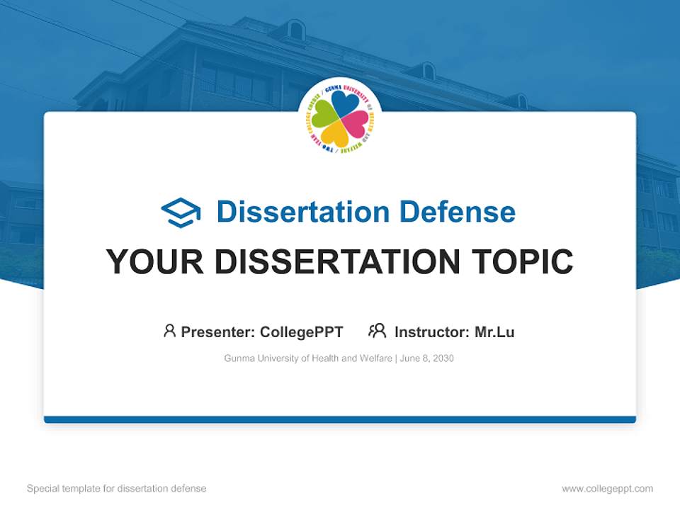 Gunma University of Health and Welfare Graduation Thesis Defense PPT Template4:3 ratio PPT effect preview image7