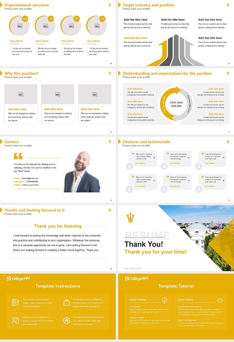 Hoshi University Resume PPT Template16:9 ratio PPT effect preview image4