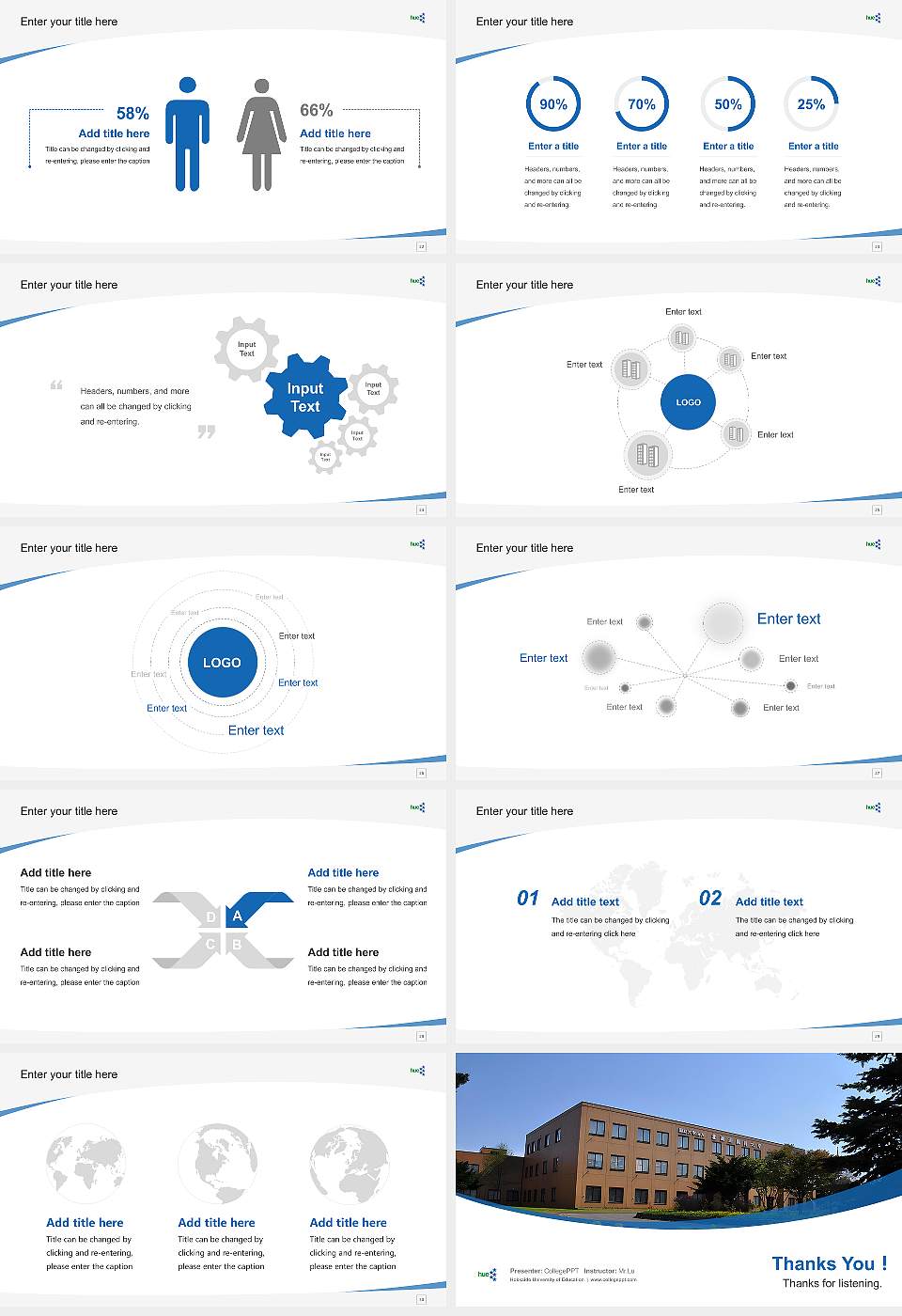 Hokkaido University of Education Course/Courseware Creation PPT Template16:9 ratio PPT effect preview image4