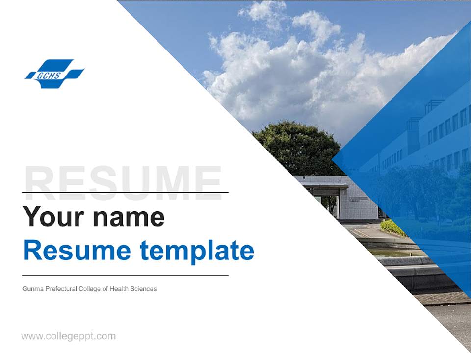 Gunma Prefectural College of Health Sciences Resume PPT Template4:3 ratio PPT effect preview image5