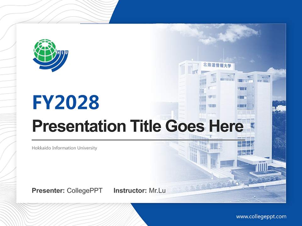 Hokkaido Information University Academic Presentation/Research Findings Report PPT Template4:3 ratio PPT effect preview image5