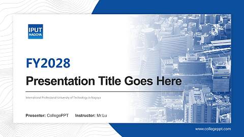 International Professional University of Technology in Nagoya Academic Presentation/Research Findings Report PPT Template