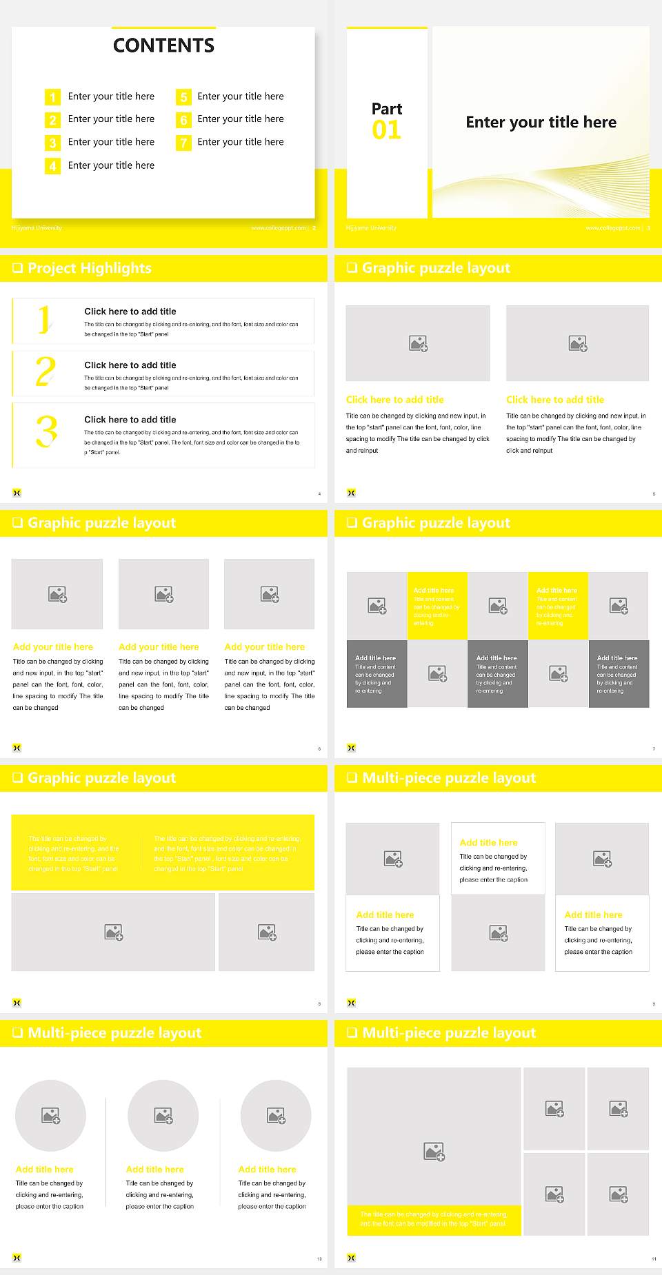 Hijiyama University General Purpose PPT Template4:3 ratio PPT effect preview image2