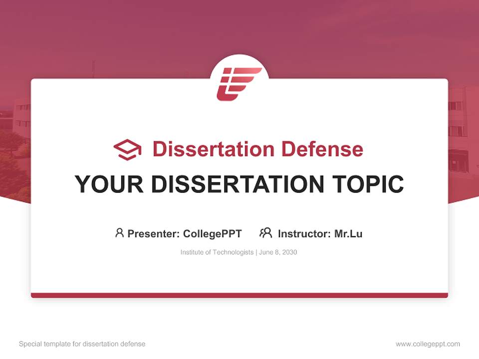 Institute of Technologists Graduation Thesis Defense PPT Template4:3 ratio PPT effect preview image7