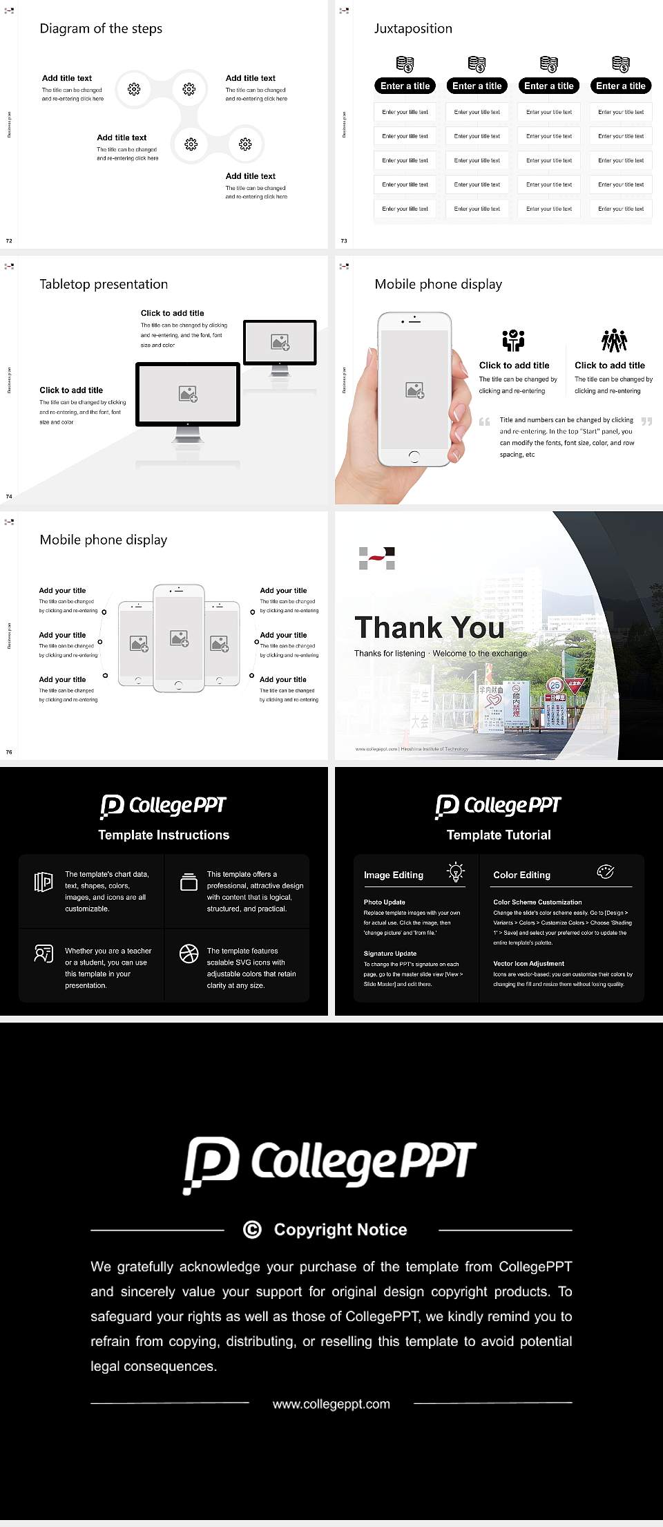 Hiroshima Institute of Technology Competition/Entrepreneurship Contest PPT Template4:3 ratio PPT effect preview image9
