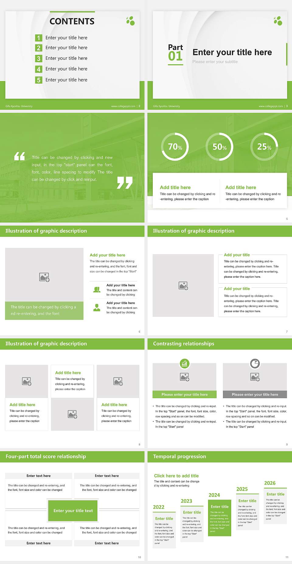 Gifu Kyoritsu University Thesis Proposal/Graduation Defense PPT Template4:3 ratio PPT effect preview image2