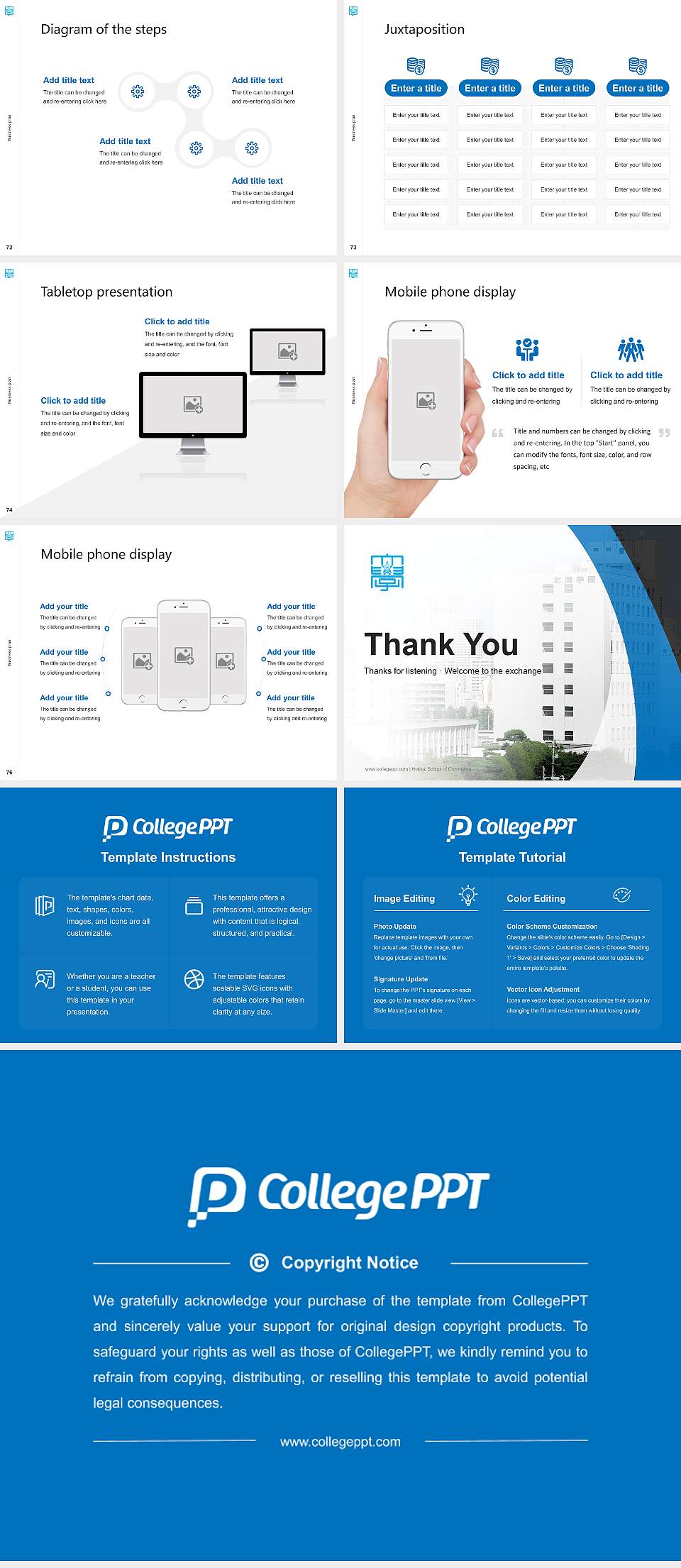 Hokkai School of Commerce Competition/Entrepreneurship Contest PPT Template4:3 ratio PPT effect preview image9