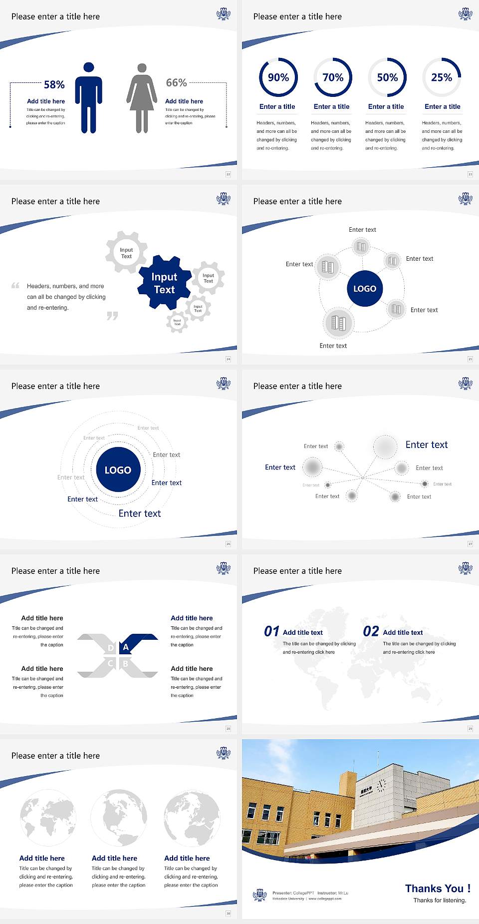 Hakodate University Course/Courseware Creation PPT Template4:3 ratio PPT effect preview image4
