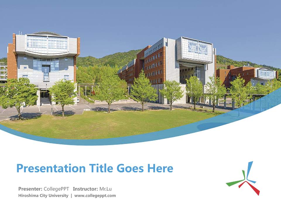 Hiroshima City University Course/Courseware Creation PPT Template4:3 ratio PPT effect preview image5