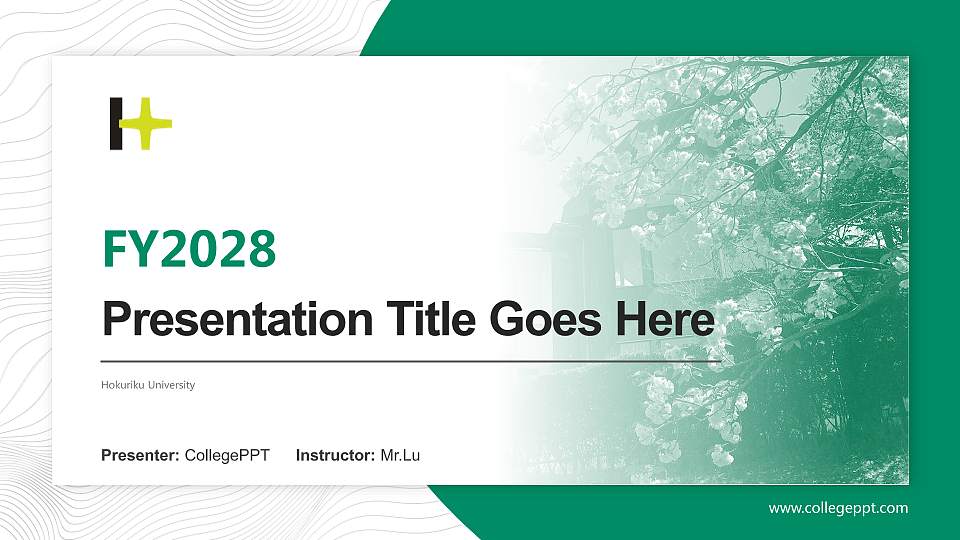Hokuriku University Academic Presentation/Research Findings Report PPT Template16:9 ratio PPT effect preview image