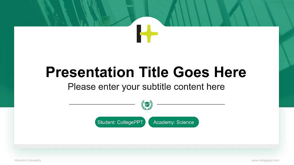 Hokuriku University National Scholarship Defense PPT Template16:9 ratio PPT effect preview image