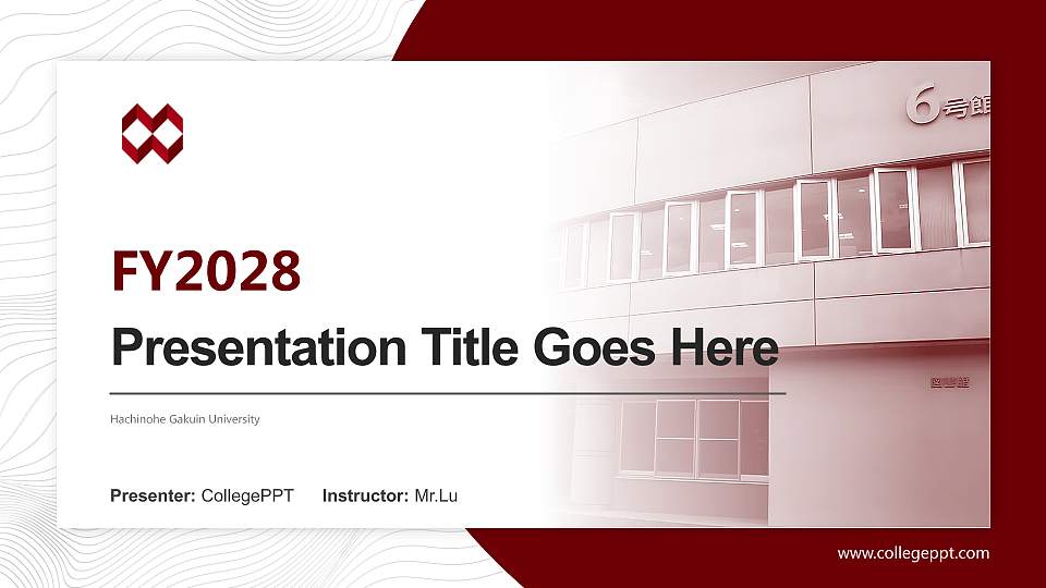 Hachinohe Gakuin University Academic Presentation/Research Findings Report PPT Template16:9 ratio PPT effect preview image