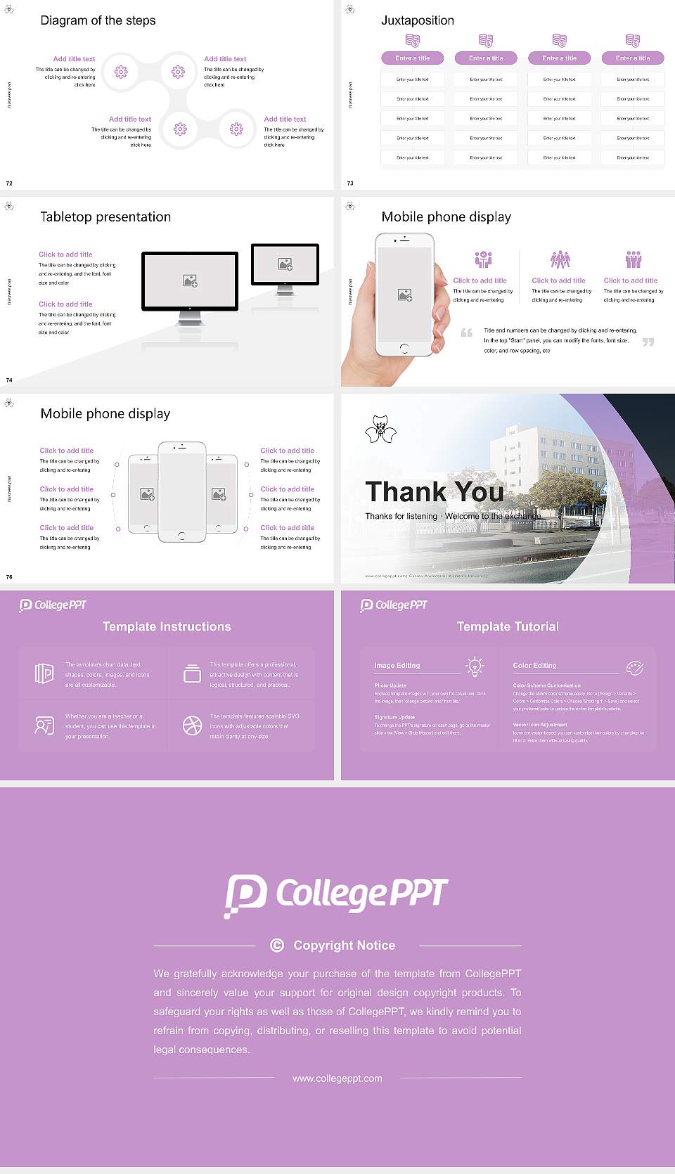 Gunma Prefectural Women’s University Competition/Entrepreneurship Contest PPT Template16:9 ratio PPT effect preview image9