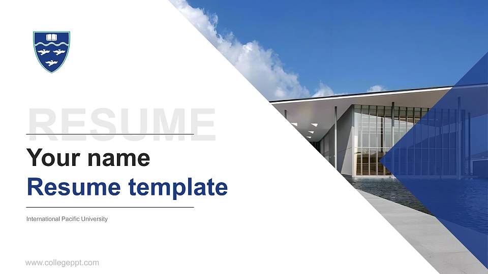 International Pacific University Resume PPT Template16:9 ratio PPT effect preview image