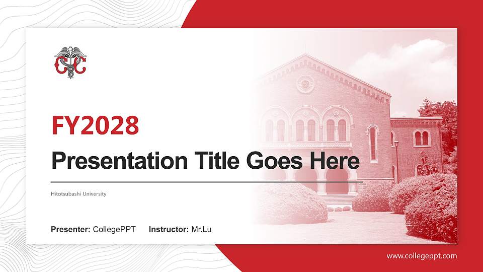 Hitotsubashi University Academic Presentation/Research Findings Report PPT Template16:9 ratio PPT effect preview image