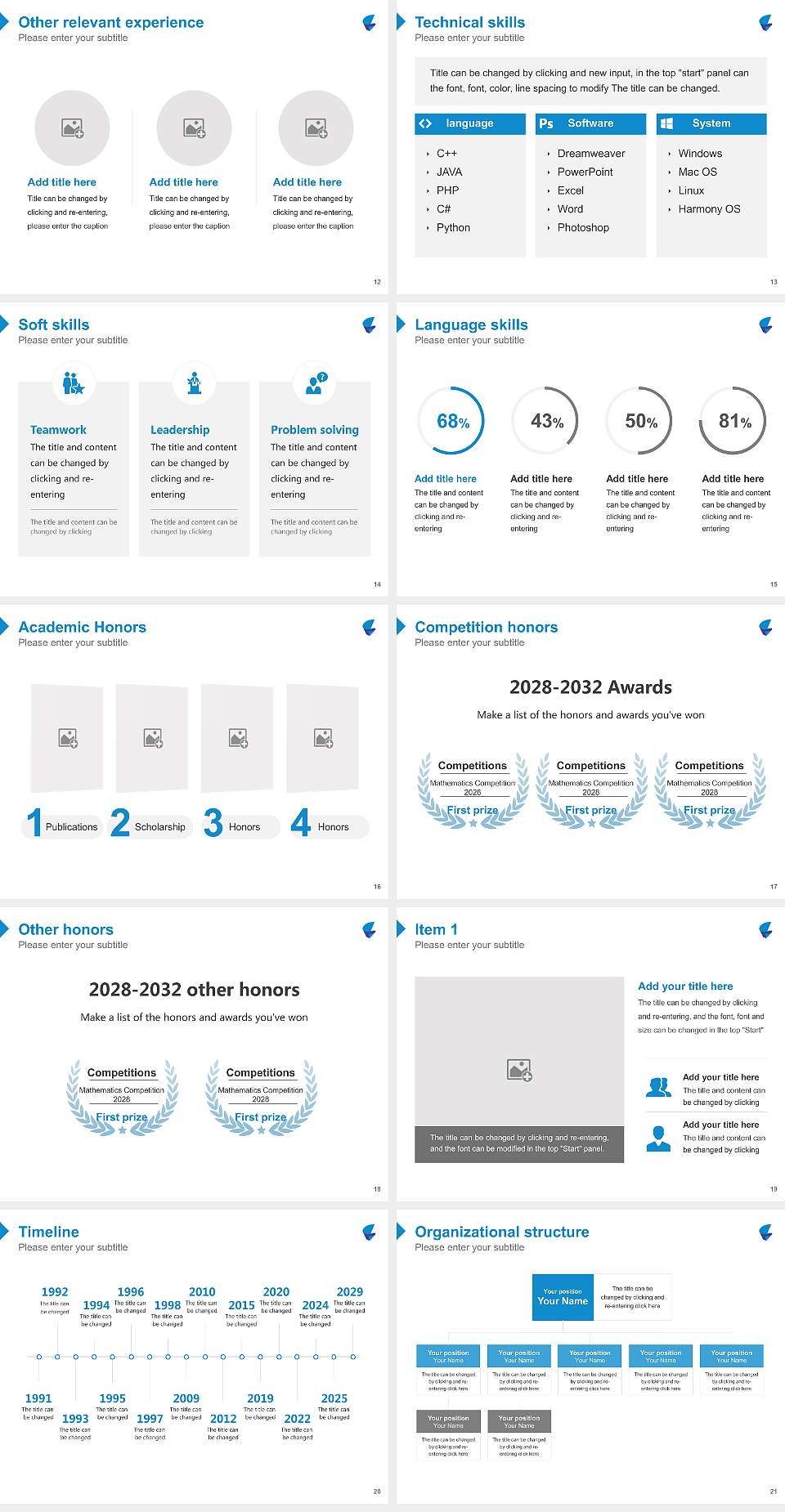 Gifu Shotoku Gakuen University Resume PPT Template4:3 ratio PPT effect preview image3