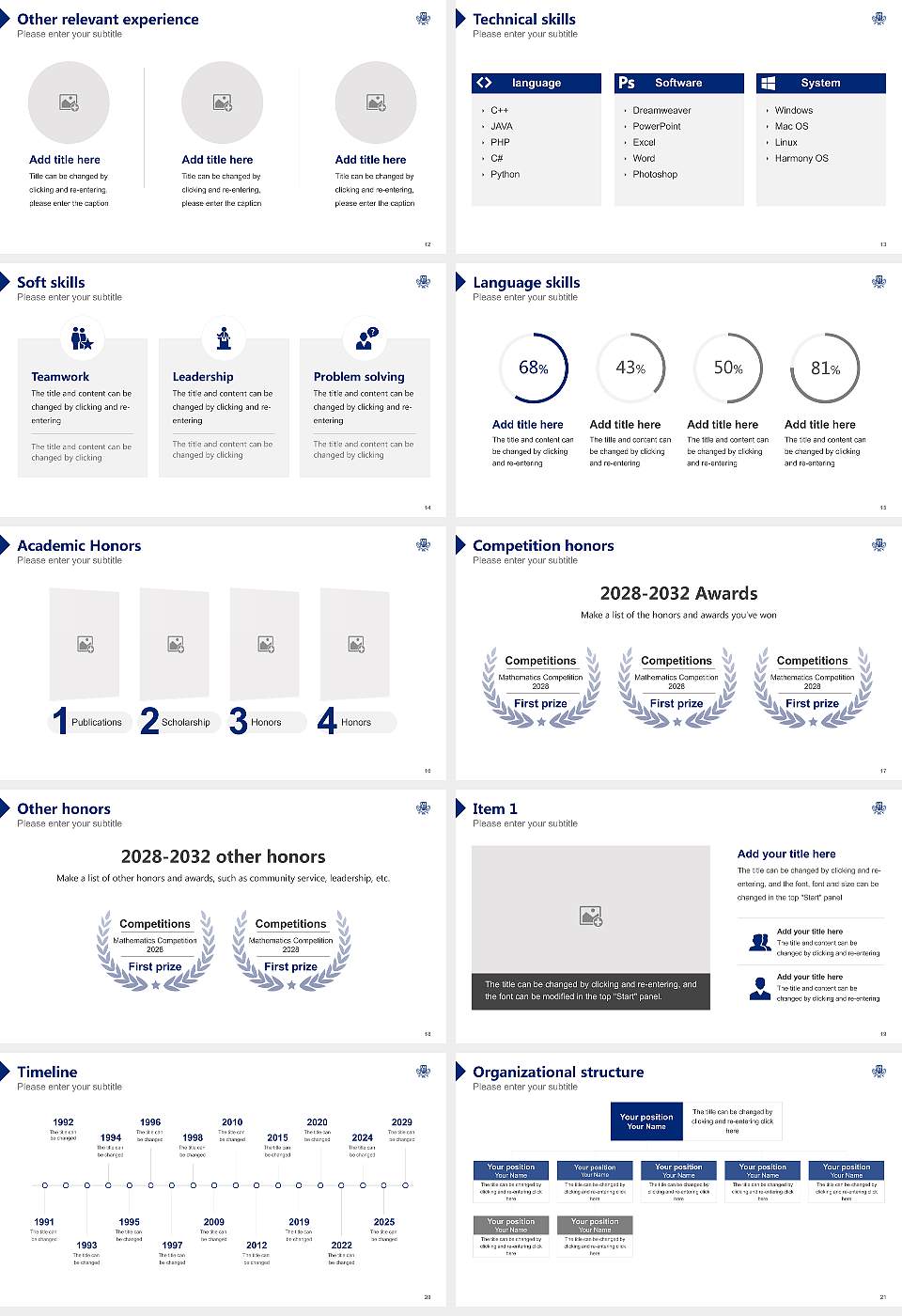 Hakodate University Resume PPT Template16:9 ratio PPT effect preview image3