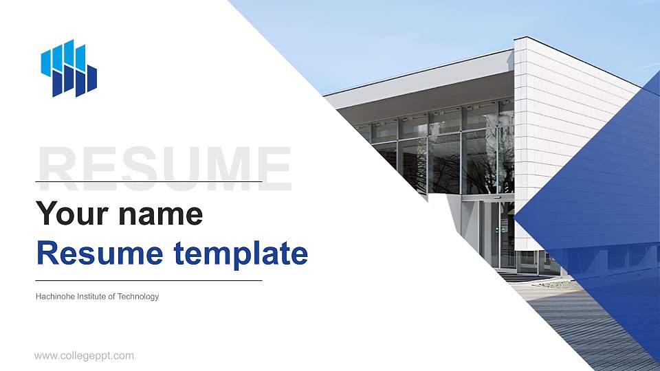 Hachinohe Institute of Technology Resume PPT Template16:9 ratio PPT effect preview image
