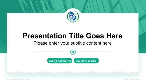 Gifu University of Medical Science National Scholarship Defense PPT Template