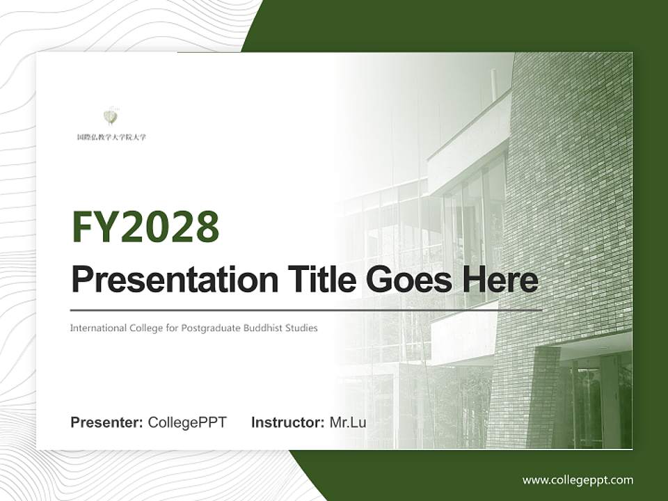 International College for Postgraduate Buddhist Studies Academic Presentation/Research Findings Report PPT Template4:3 ratio PPT effect preview image5