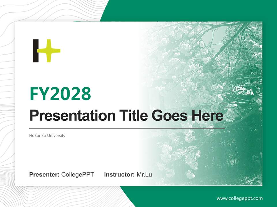Hokuriku University Academic Presentation/Research Findings Report PPT Template4:3 ratio PPT effect preview image5