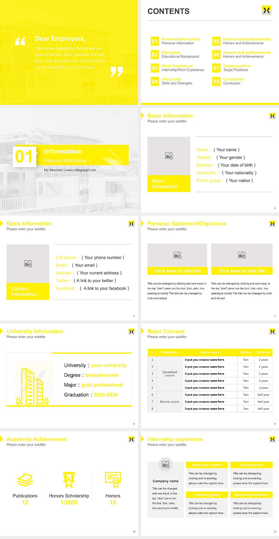 Hijiyama University Resume PPT Template4:3 ratio PPT effect preview image2